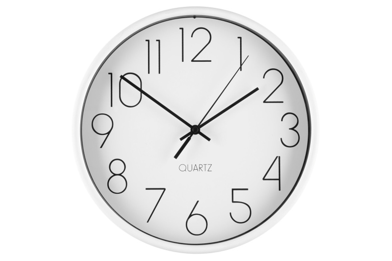4Living Jednoduché nástěnné hodiny, Ø 25 cm, bílé bílý