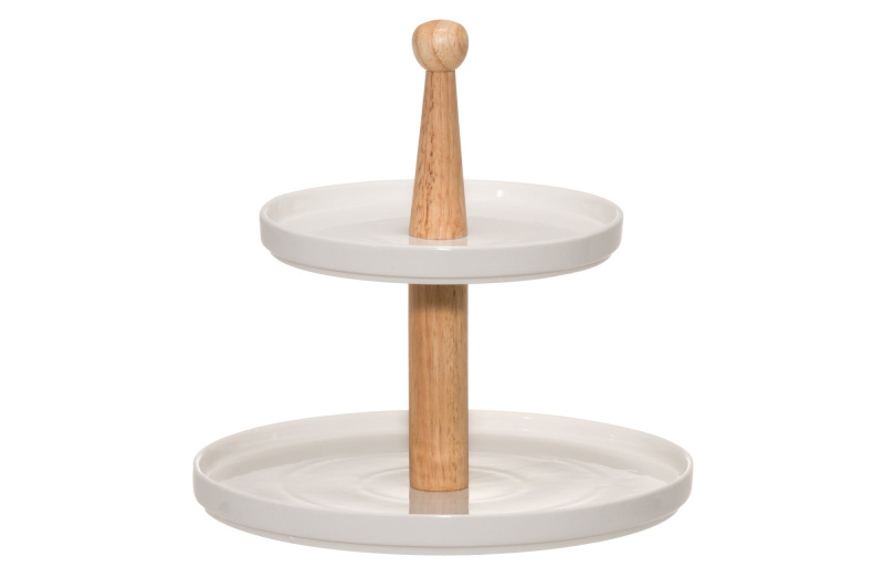 Maku Třípatrový keramický etažér, Ø 24,5 cm bílý