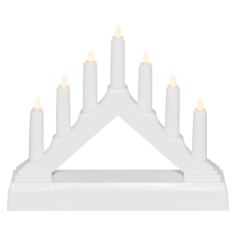 Finnlumor Adventní LED svícen, 7 světel, 13 cm bílý