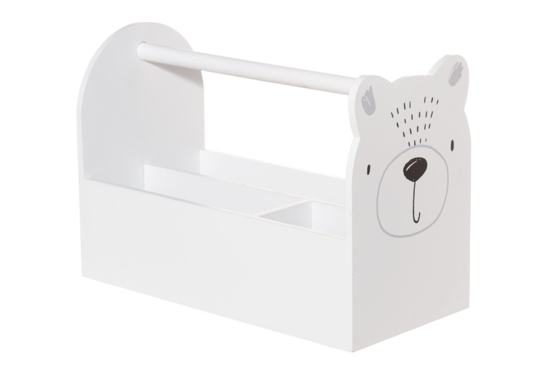 4Living Úložný box na hračky TEDDY, bílý, 35 x 17 x 24 cm bílý