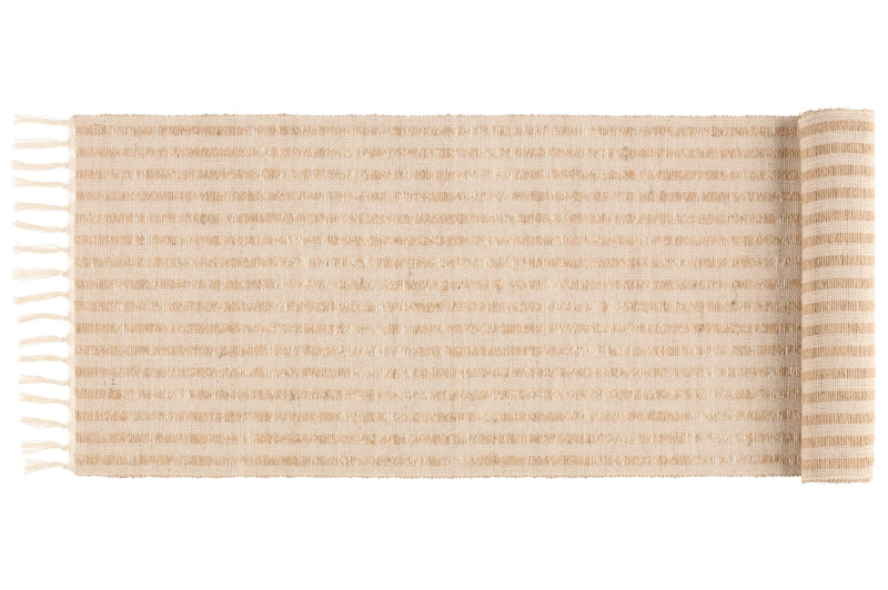 4Living Běhoun na stůl z juty a bavlny, 33 x 140 cm béžová