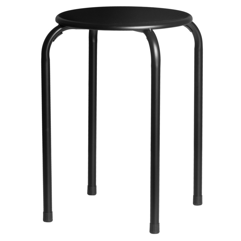 4Living Kovová stolička, Ø 30 cm, černá černá