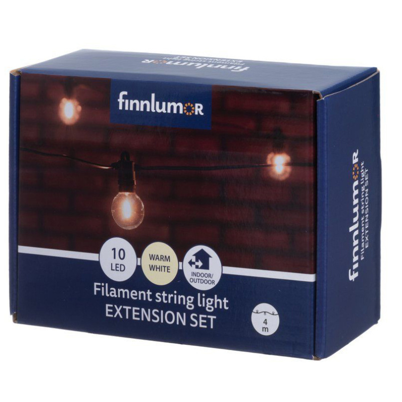 Finnlumor Rozšiřující sada pro LED girlandu s filamentovými žárovkami, 4 m černá