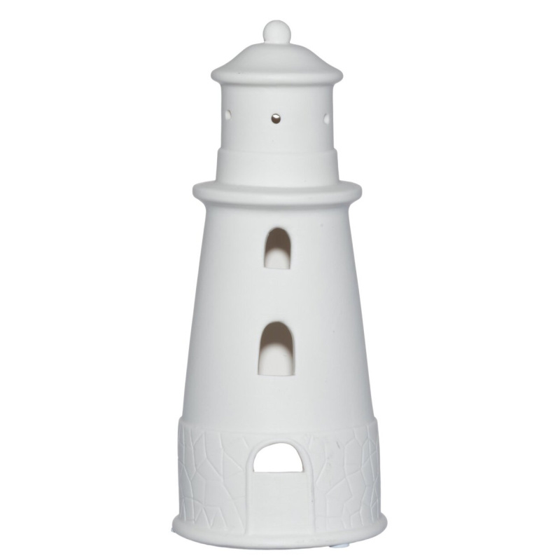 4Living Porcelánová lucerna ve tvaru majáku, 27 cm bílý