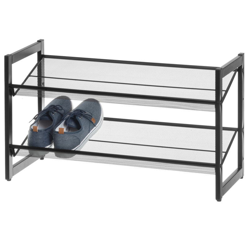 4Living Kovový botník MIMMI, 2 úrovně, 74 cm černá