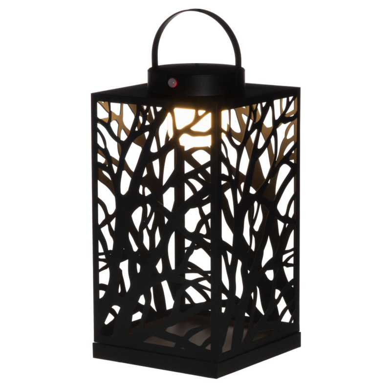 4Living Prolamovaná lucerna LED, 38 cm, černá černá