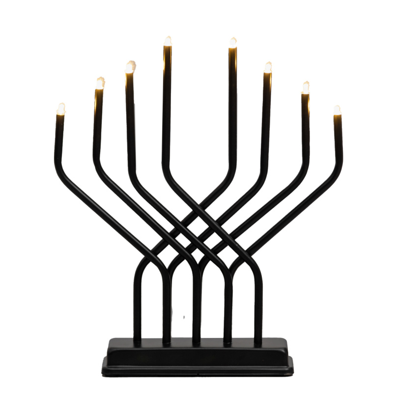 Finnlumor Adventní LED svícen, 8 světel, 32 × 27 cm černá