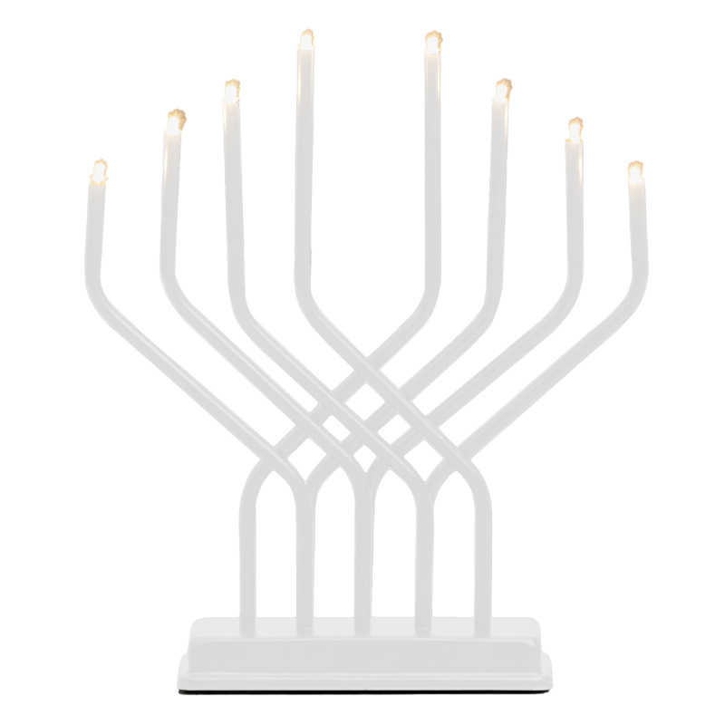 Finnlumor Adventní LED svícen, 8 světel, 32 × 27 cm bílý