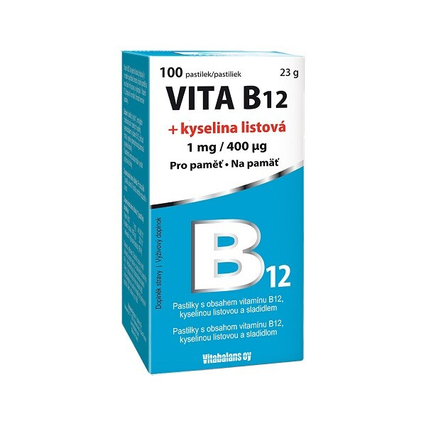 VITA B12 + kyselina listová 1 mg/400 mcg 100 tablet