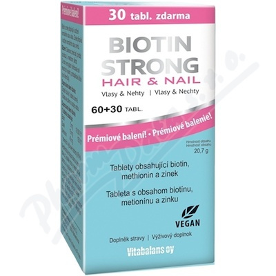 VITABALANS LADY Biotin strong hair & nail 60 tablet + 30 tablet ZDARMA