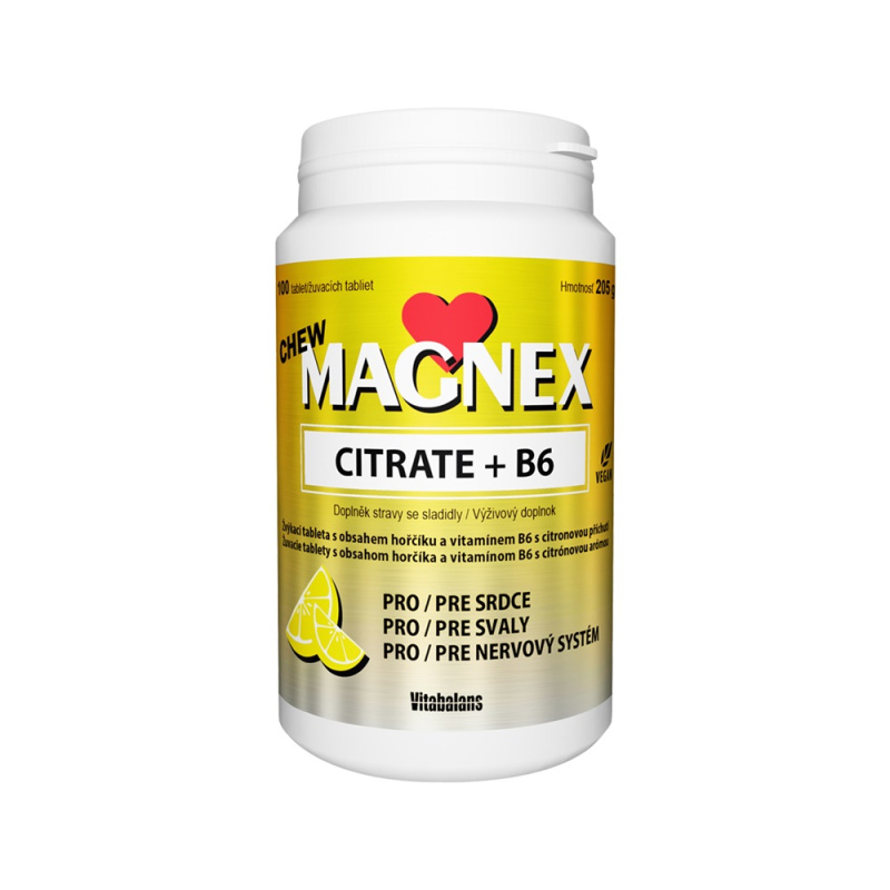 MAGNEX Citrate 375 mg a vitamin B6 100 žvýkacích tablet