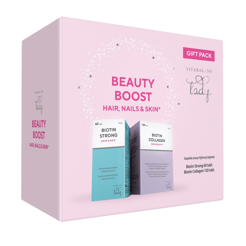 VITABALANS LADY Beauty boost collagen hair + nails + skin 180 tablet DÁRKOVÉ balení