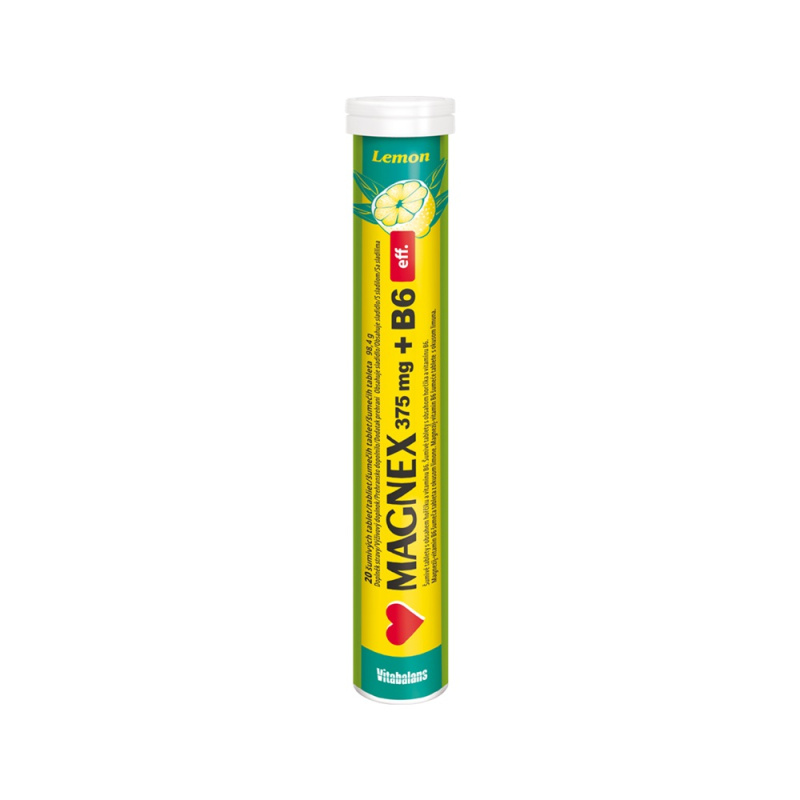 MAGNEX 375 mg + vitamín B6 20 šumivých tablet