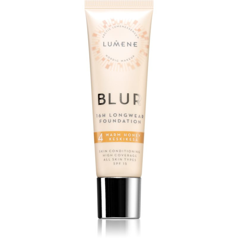 Lumene Blur 16h Longwear dlouhotrvající make-up SPF 15 odstín 4 Warm Honey 30 ml