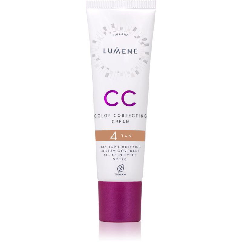 Lumene CC Color Correcting Cream CC krém pro jednotný tón pleti SPF 20 odstín 4 Tan 30 ml