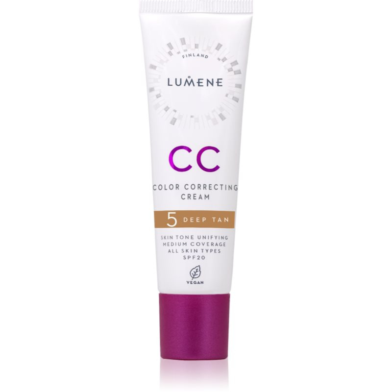 Lumene CC Color Correcting Cream CC krém pro jednotný tón pleti SPF 20 odstín 5 Deep Tan (Warm) 30 ml