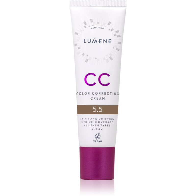Lumene CC Color Correcting Cream CC krém pro jednotný tón pleti SPF 20 odstín 5.5 (Cool) 30 ml