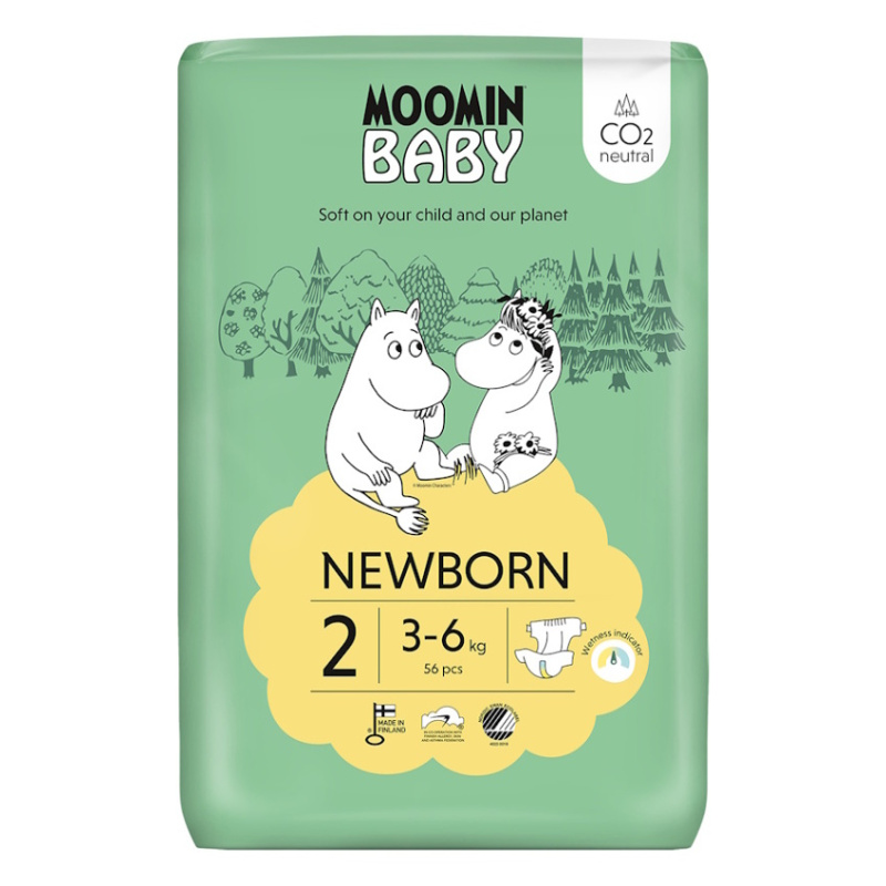 Moomin Baby EKO Jednorázové plenky newborn 2 (3–6 kg)