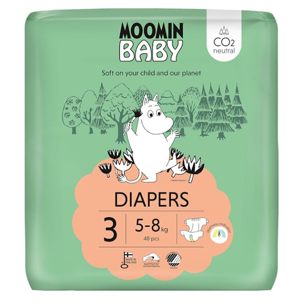 MOOMIN BABY 3 Eko pleny midi 5–8 kg 48 ks