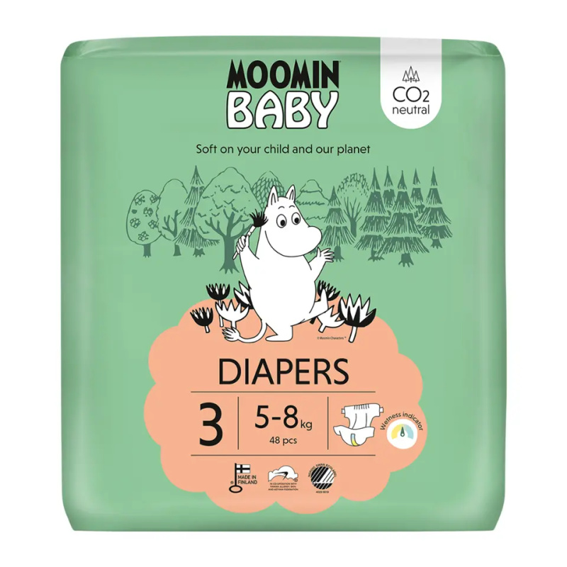 MOOMIN BABY 3 Eko pleny midi 5–8 kg 48 ks