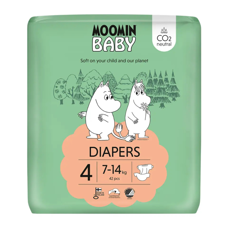 Moomin Baby EKO Jednorázové plenky maxi 4 (7–14 kg)