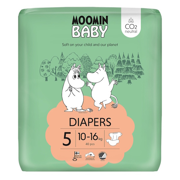 MOOMIN BABY 5 Eko pleny  maxi 10–16 kg 40 ks