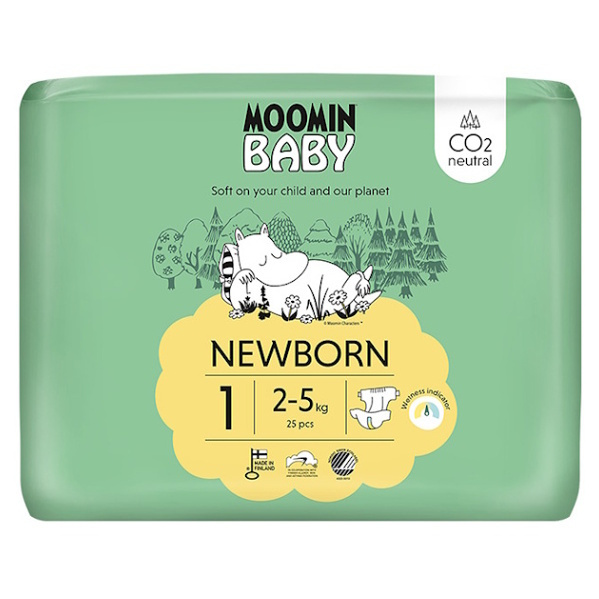MOOMIN BABY 1 Eko pleny newborn 2-5 kg 25 kusů