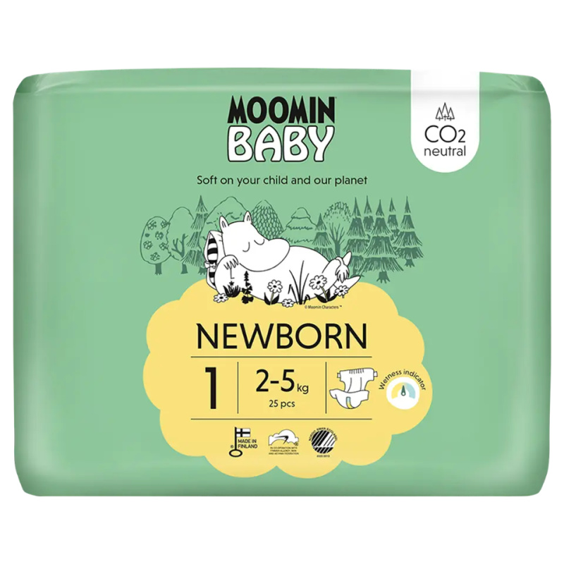 MOOMIN BABY 1 Eko pleny newborn 2-5 kg 25 kusů