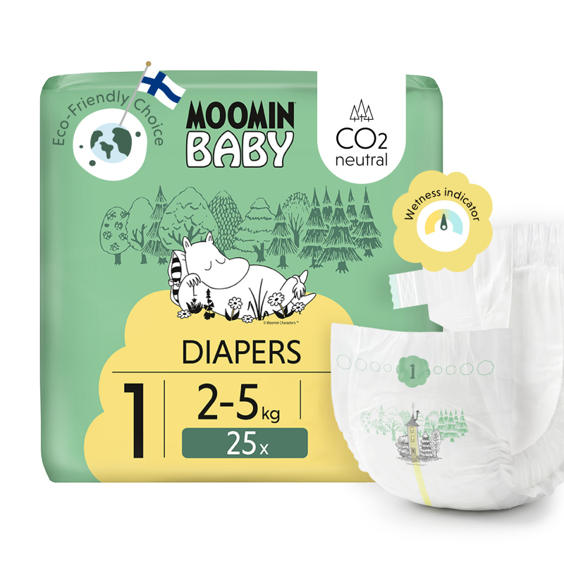 MOOMIN BABY 1 Eko pleny newborn 2-5 kg 25 kusů