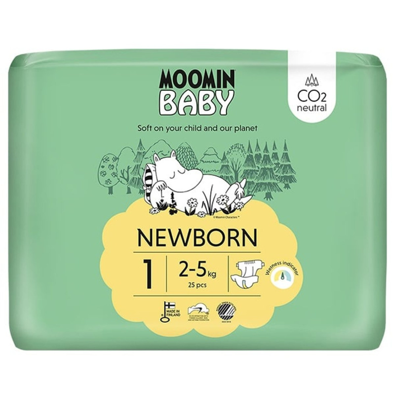 MOOMIN BABY 1 Eko pleny newborn 2-5 kg 25 kusů