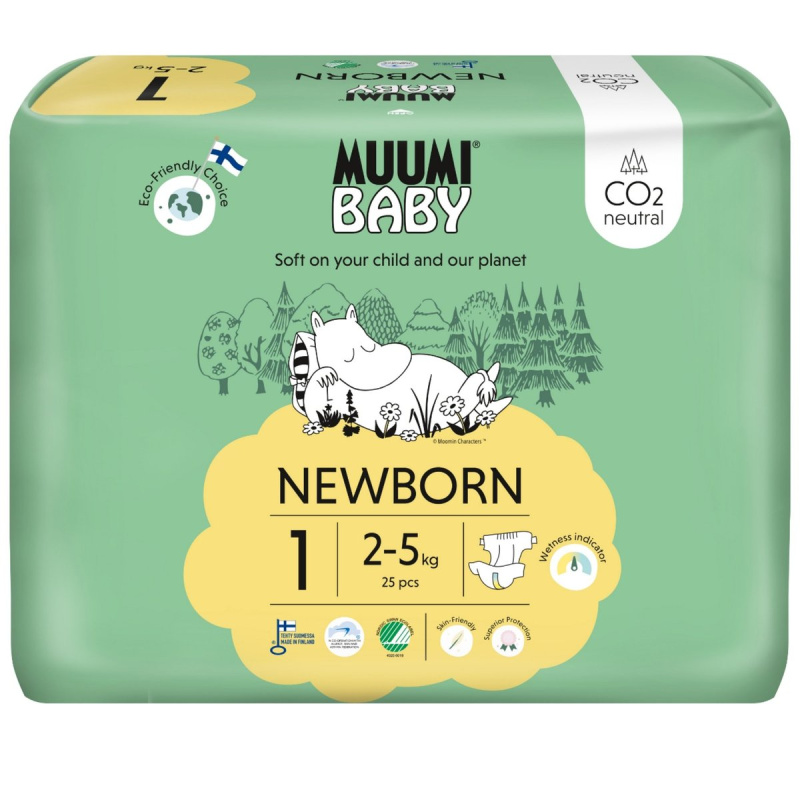 Muumi Baby EKO Jednorázové plenky novorozenec 1 (2–5 kg)