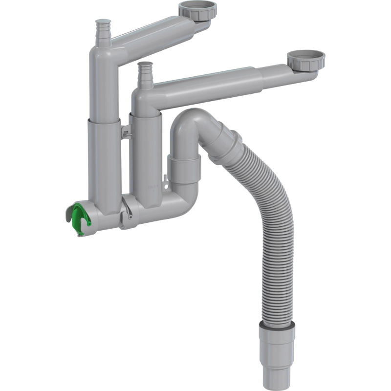Prevex Dřezový sifon Smartloc pro 2 vaničky, 1 1/2", pr. 40/50 mm