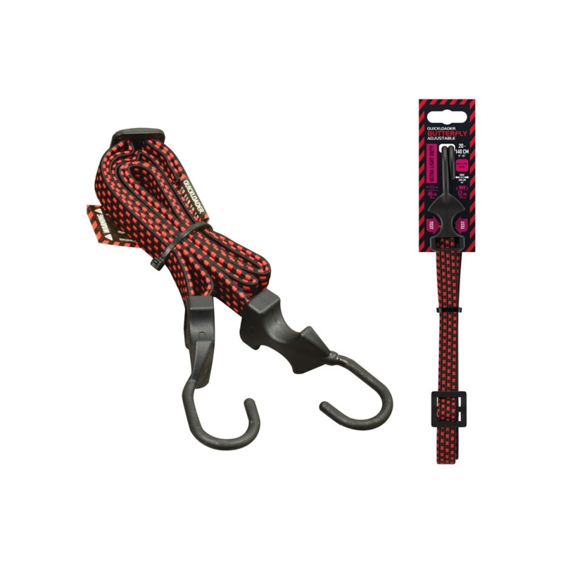 Quickloader Upínací guma Bungee Butterfly Flat Adjustable 45 kg, 20-140cm x 18mm