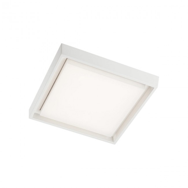 Redo Venkovní stropní svítidlo BEZEL - hranaté, d. 27cm Barva: Bílá