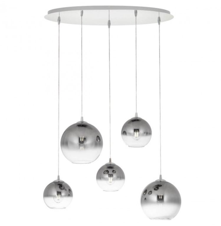 Redo Set designových závěsných svítidel Bowl Barva: Chrom