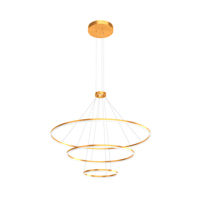 Redo Závěsné LED svítidlo ORBIT ø120/ø80/ø40 cm, 3000K, 3 kruhy Barva: Bronzová, Stmívání, řízení: TRIAC