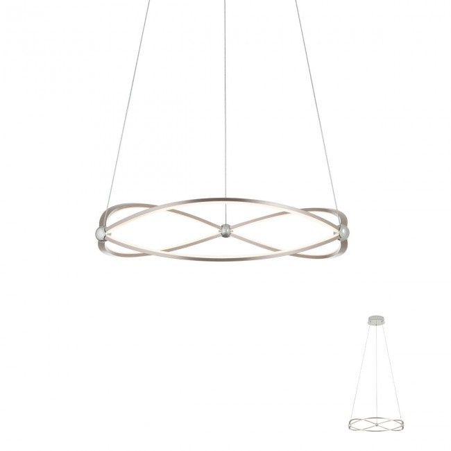 Redo Závěsné LED svítidlo Quark, ø60cm Barva: Matný nikl