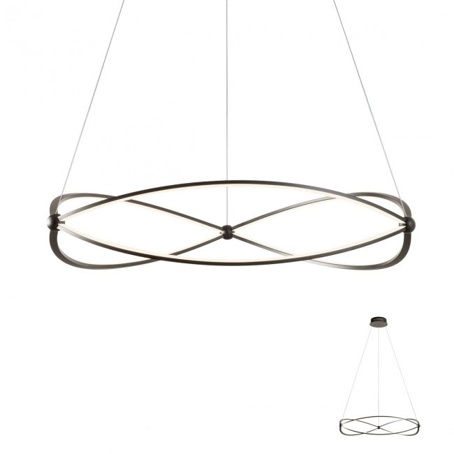 Redo Závěsné LED svítidlo Quark, ø80cm Barva: Černá