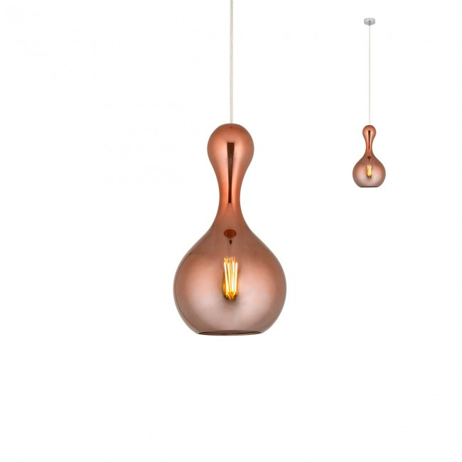 Redo Závěsné svítidlo Lob, ø22cm Barva: Měděná