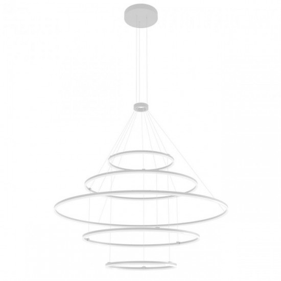 Redo Závěsné LED svítidlo ORBIT ø60/ø100/ø150/ø100/ø60 cm, 4000K, 5 kruhů Barva: Bílá, Stmívání, řízení: TRIAC
