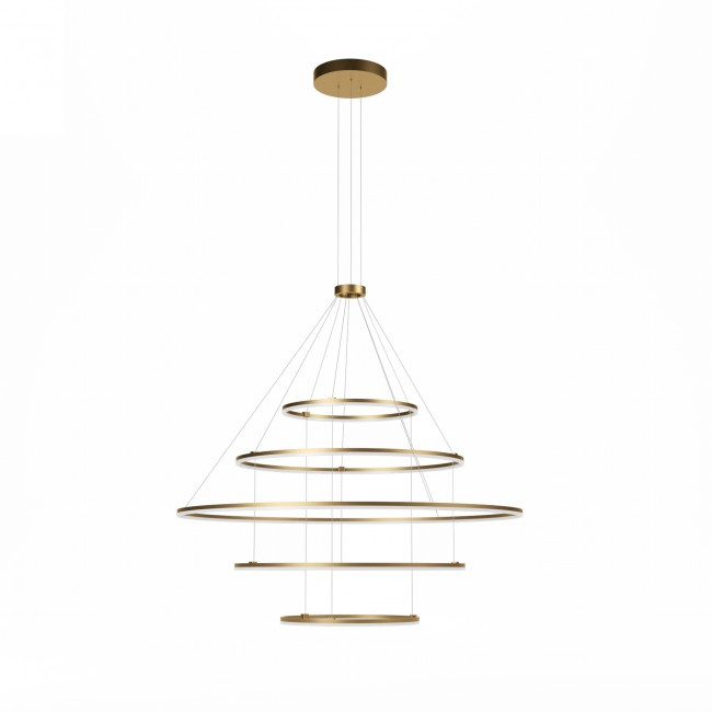 Redo Závěsné LED svítidlo ORBIT ø60/ø100/ø150/ø100/ø60 cm, 4000K, 5 kruhů Barva: Bronzová, Stmívání, řízení: TRIAC