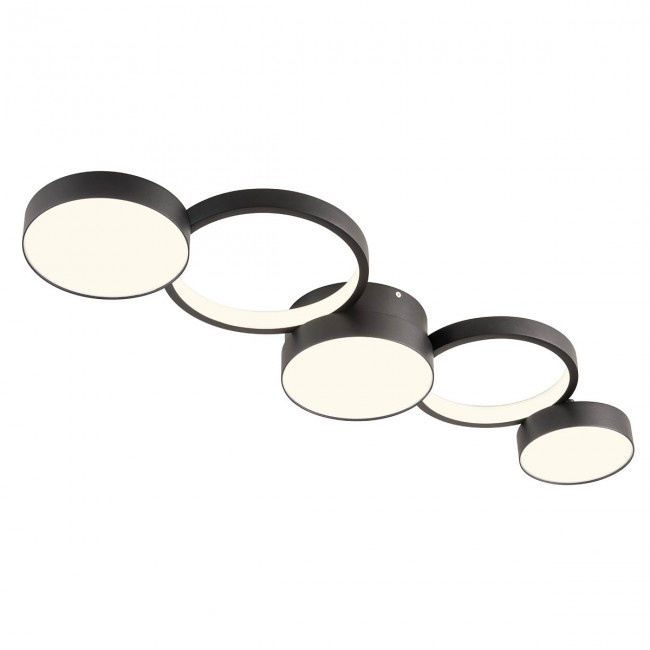 Redo Stropní LED svítidlo Cronos, 5 kruhů Barva: Černá