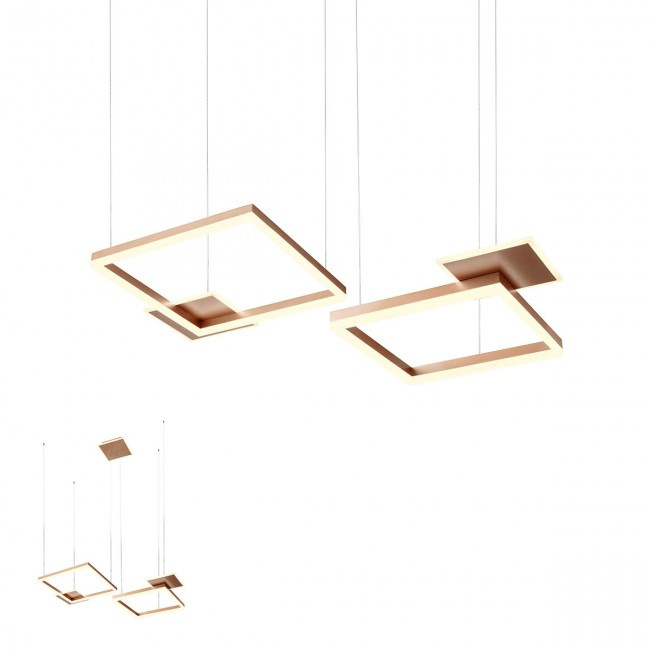 Redo Závěsné LED svítidlo Sigua - hranaté, 90x60cm Barva: Kávová
