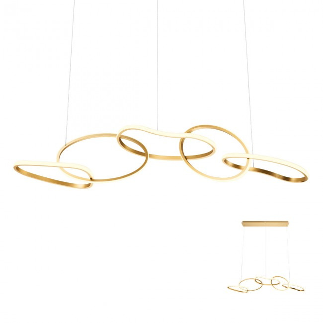 Redo Závěsné LED svítidlo Bias, délka 150cm Barva: Zlatá