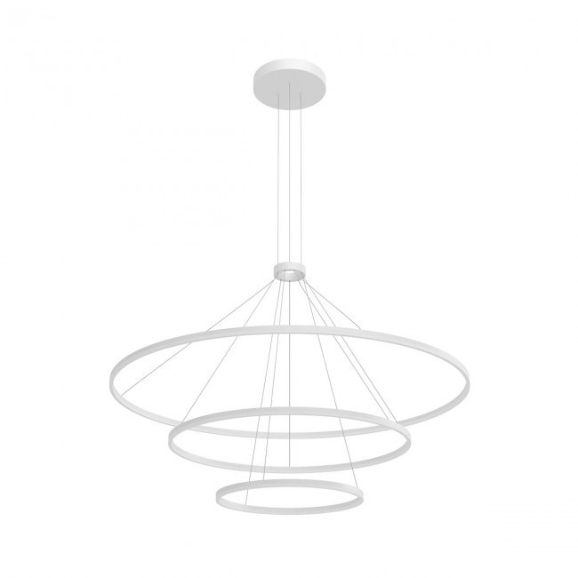 Redo Závěsné LED svítidlo ORBIT ø 120/ø80/ø40 cm, 4000K, 3 kruhy Barva: Bílá, Stmívání, řízení: DALI