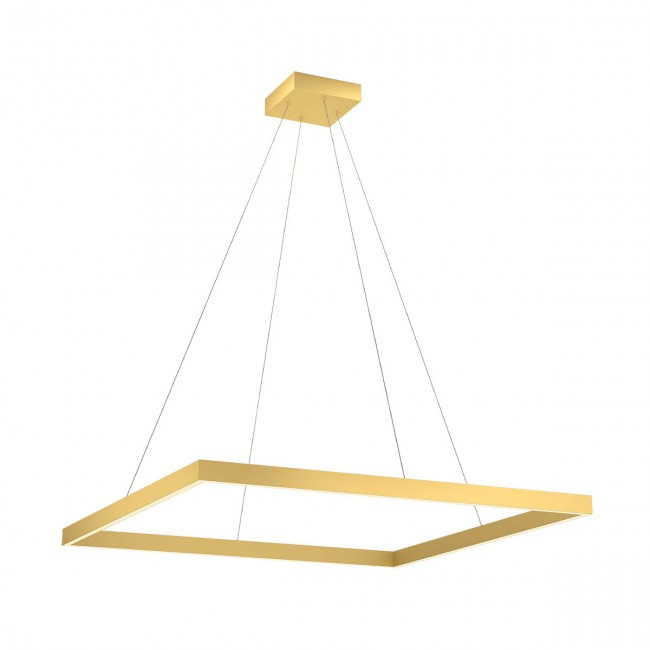Redo Závěsné LED svítidlo Febe - hranaté, ø80cm Barva: Zlatá, Chromatičnost: 3000K