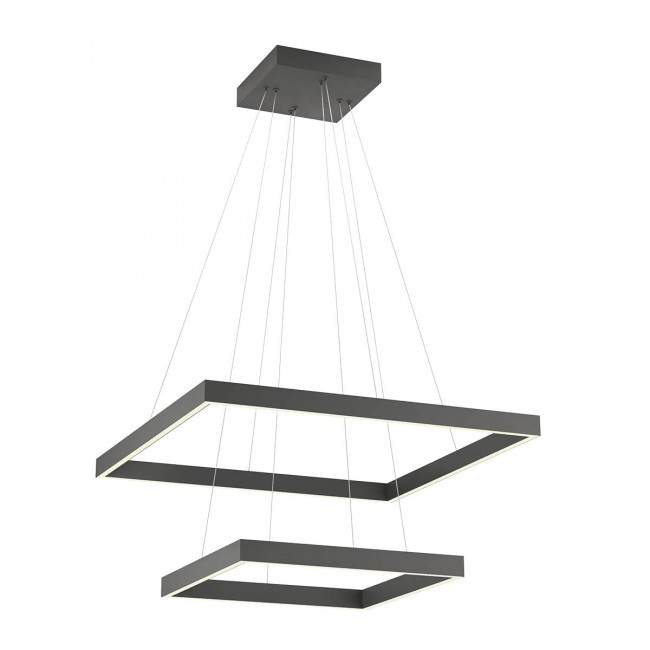 Redo Závěsné LED svítidlo Febe - 2 čtverce, ø60cm/ø40cm Barva: Černá, Chromatičnost: 3000K