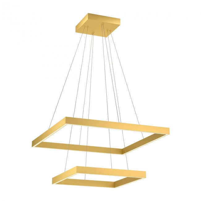 Redo Závěsné LED svítidlo Febe - 2 čtverce, ø60cm/ø40cm Barva: Zlatá, Chromatičnost: 4000K