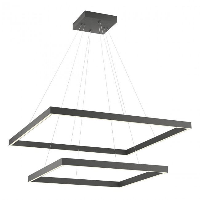 Redo Závěsné LED svítidlo Febe - 2 čtverce, ø80cm/ø60cm Barva: Černá, Chromatičnost: 3000K