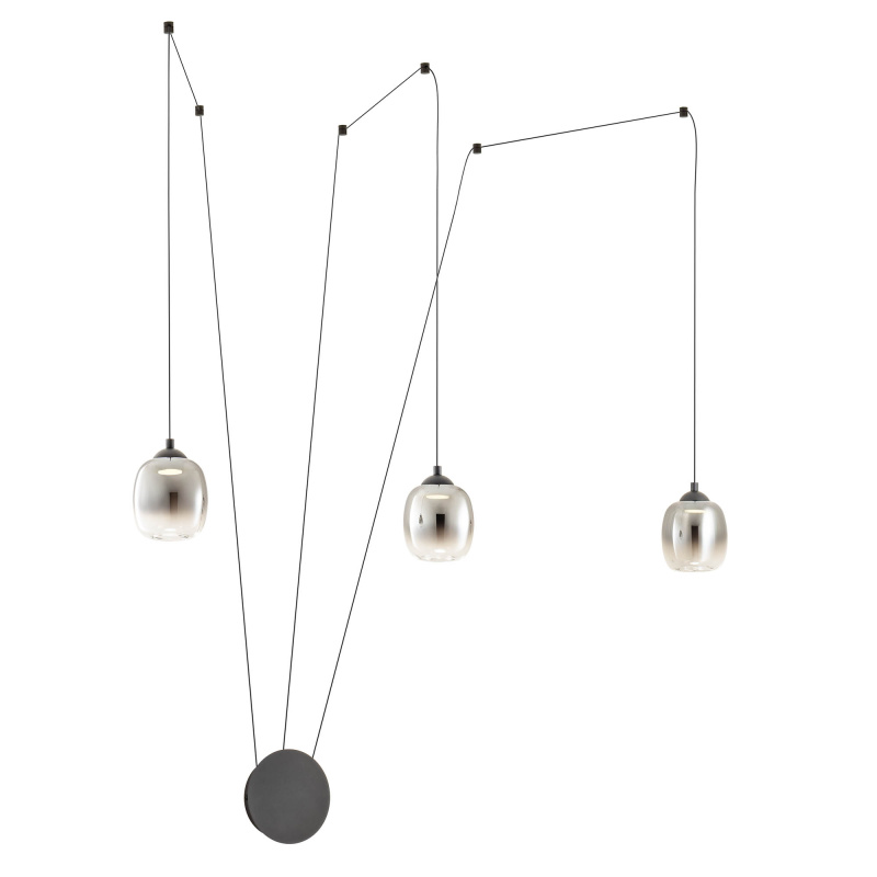 Redo Nástěnné / závěsné LED svítidlo KHADI, 3 stínidla, 16,5W